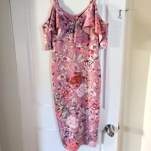 Rachel Roy dress, pink floral, NEW, size M